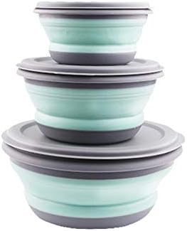 Folding Bowl, Portable Silicone Collapsible Travel Bowl Foldable Salad