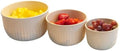Classic Cuisine Bowls with Lids, Beige, Set of 3, 7”/5.5”/4.25”