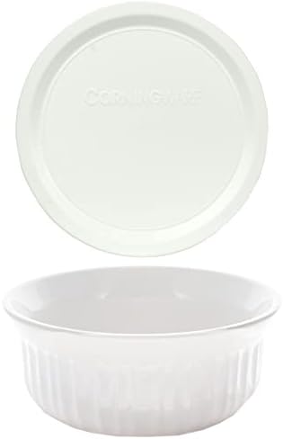 CorningWare FS16 16oz French White Round Dish with Lid, 2-Pack