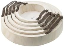 Round Wood Nesting Trays - Interlocking Set of 5 Home Decor & Serving