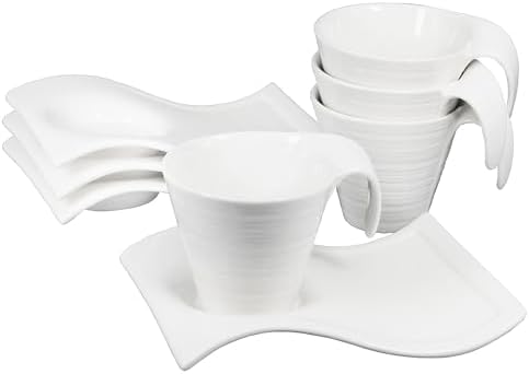 Porcelain Coffee cup and saucer Mugs,5.17 Ounce, Savor Espresso Mugs
