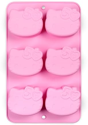 Handstand Kitchen Hello Kitty Cupcake Pan, Kitty Face Shape, Silicone
