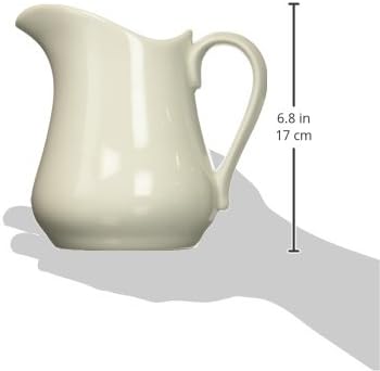 HIC Kitchen Creamer Pitcher With Handle, Fine Porcelain, 32-Ounce