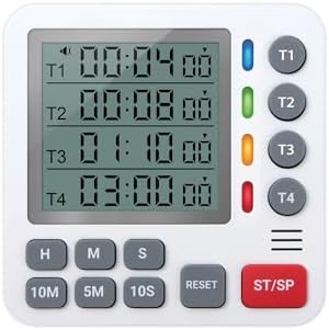 TPNEG 4-Channel Digital Kitchen Timer with Alarm