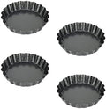 4 Inch Mini Tart Pans with Loose Base, Non Stick Carbon Steel