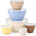 LISI 12-Piece Mixing Bowls Set, 6 Bowls with Clear Lids, Microwave