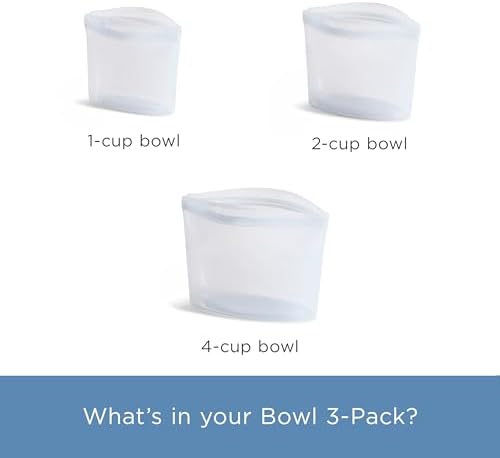 Stasher Premium Reusable Silicone Food Storage Bags, 3-Pack, Clear
