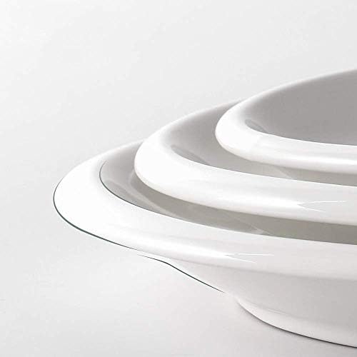 DOWAN Large Serving Platter, 16"/14"/12" Oval Platters Oven Safe, White Serving Plates for Wedding Decor, Ceramic Serving Dish for Entertaining Food, Set of 3