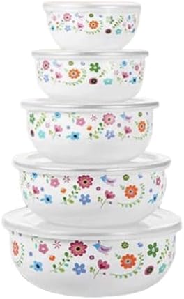 5 Pieces Mixing Bowl Set with Lids, Nesting Food Storage Containers