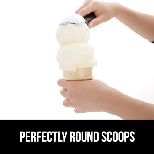 GORILLA GRIP® Heavy Duty Ice Cream Scoop, Professional Scooper, Black