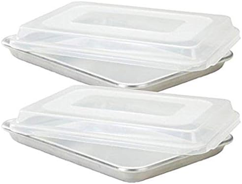 Commercial Grade Half Size Aluminum Baking Sheet Pan with 2 Snap-Tight