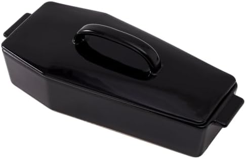 Coffin Figural Stoneware Bake & Serve Dish with Lid & Cove