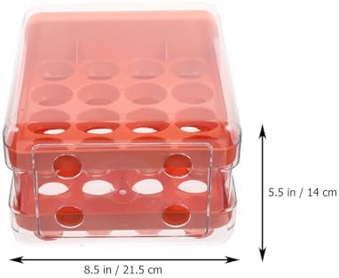 Egg Box Organizer with 32 Slots, Plastic Double Layer