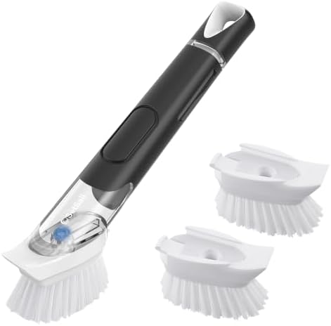 SetSail Dish Brush with Soap Dispenser, Stiff Bristles