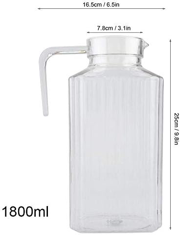 Bottle Acrylic Transparent StripedIce ColdJug with Lid for Bar