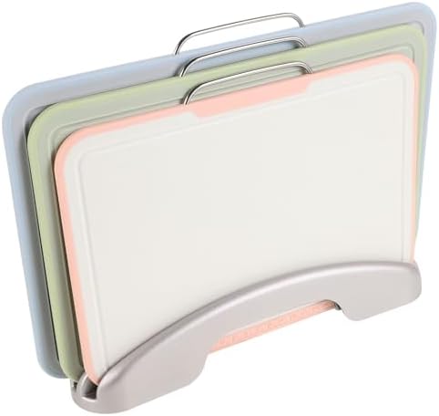 Plastic Cutting Board Set Stand, with Holder Non Slip Kitchen Boards