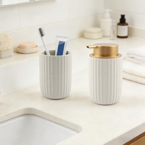 2 Pack Ceramic Foaming Soap Dispenser with Removable Pump