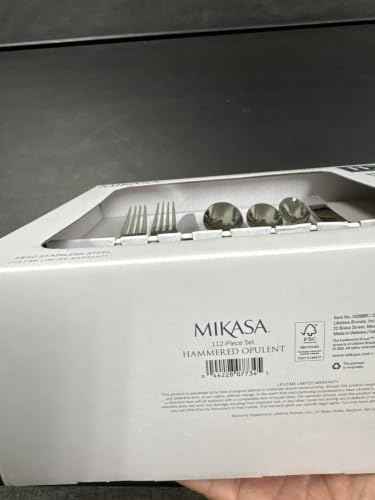 Mikasa Hammered Opulent Flatware Set, 18/10 Stainless Steel, 112-Piece
