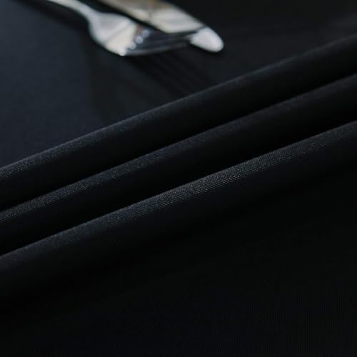 Surmente 90x132 Inch Black Tablecloth for 6-8 Foot Rectangle Tables