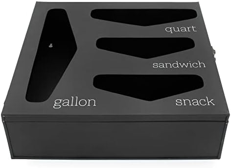 AuldHome Design Enamelware Kitchen Bag Organizer (Black), Farmhouse