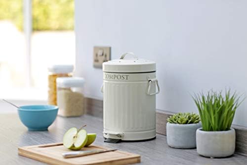 KitchenCraft 3 Litre Compost Bin, Cream
