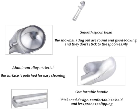 3Pcs Ice Cream Scoop,Heavy Duty Aluminum Alloy Cookie Scoop Set with
