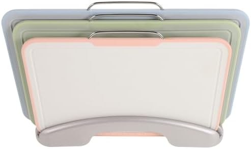 Plastic Cutting Boards Set with Holder Stand, PP Color-coded