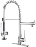 GIMILI Commercial Pull-Down Kitchen Sink Faucet, Brushed Nickel