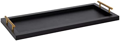 Kate and Laurel Halsey Narrow Rectangle Decorative Wooden Tray with