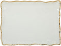Regency Gold Porcelain Rectangular Platter with Scalloped Edges