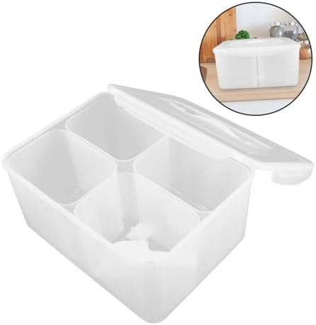 SHOWERORO 8l Divided Plastic Storage Container with Handle and Lid
