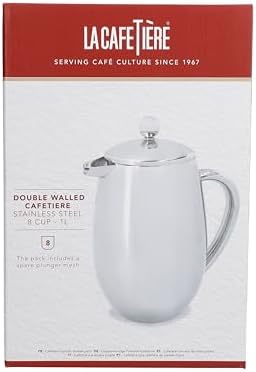 La Cafetière Stainless Steel Cafetière, 8 Cup, Silver