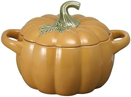 Pfaltzgraff Plymouth Pumpkin Covered Casserole Dish with Lid, 4.25 Qt