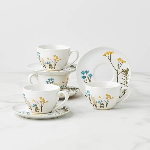 Lenox 896612 Wildflowers 8-Piece Espresso Cups & Saucers Set