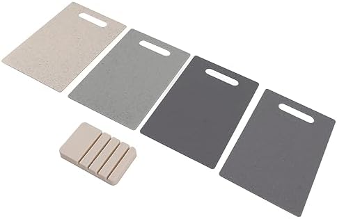 SUNGOOYUE Cutting Board Set Plastic Chopping Boards with Storage Stand