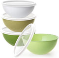 Greentainer 4-Piece Plastic Mixing Bowl Set with Lids for Kitchen
