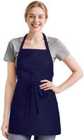 NLUS Kitchen Cooking Apron with 3 Pockets, Adjustable Bib Apron Chef