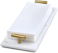 Guest Towel Holder Tray for Bathroom - White Marble-Tray - Napkin