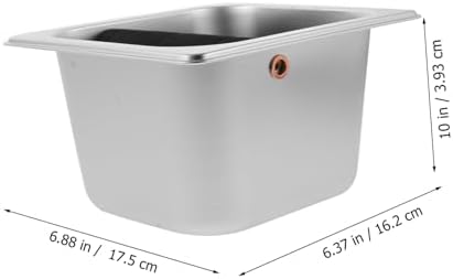 Stainless Steel Espresso Knock Box for Coffee Bar, 1.7L Used Grounds