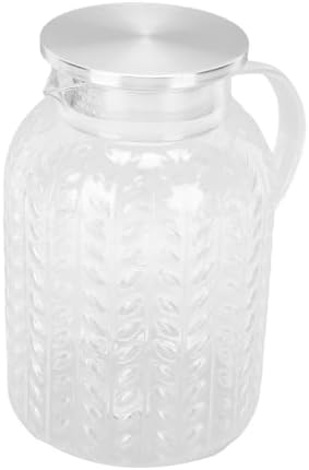 GOWENIC 1.8L Water Pitcher with Lid and Handle, Acrylic Heat Proof