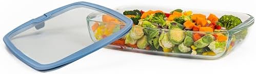 Sio 9x13 Glass Baking Dish with GLASS LID Lids Large Airtight