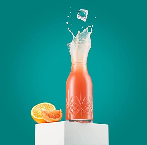 Godinger Carafe Pitcher and Drinking Glasses Set, Acrylic Shatterproof