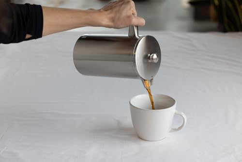 Service Ideas Double Wall Stainless Steel French Press, 33.8oz