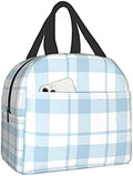 Plaid Blue Check Insulated Lunch Bag