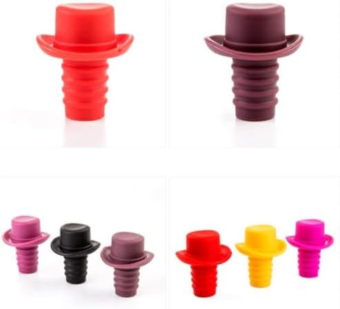 PRETYZOOM 5pcs Silicone Wine Bottle Stoppers Reusable Vacuum Sealing