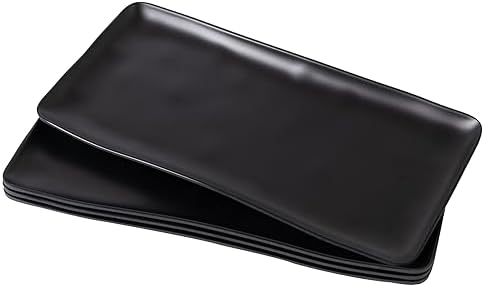 Melamine Rectangular Serving Platters and Trays set, set of 4,14” x 7”