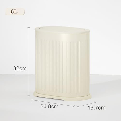 1.6 Gallon Slim Bathroom Trash Can with Lid