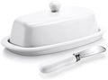 Ceramic Butter Dish with Lid and Knife for Countertop Refrigerator