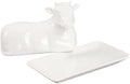 Porcelain Butter Dish with Lid, Butter Holder, Cow Figurine Shape