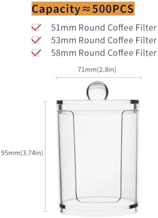 watchget Espresso Paper Filter Holder Coffee Filter Storage Container